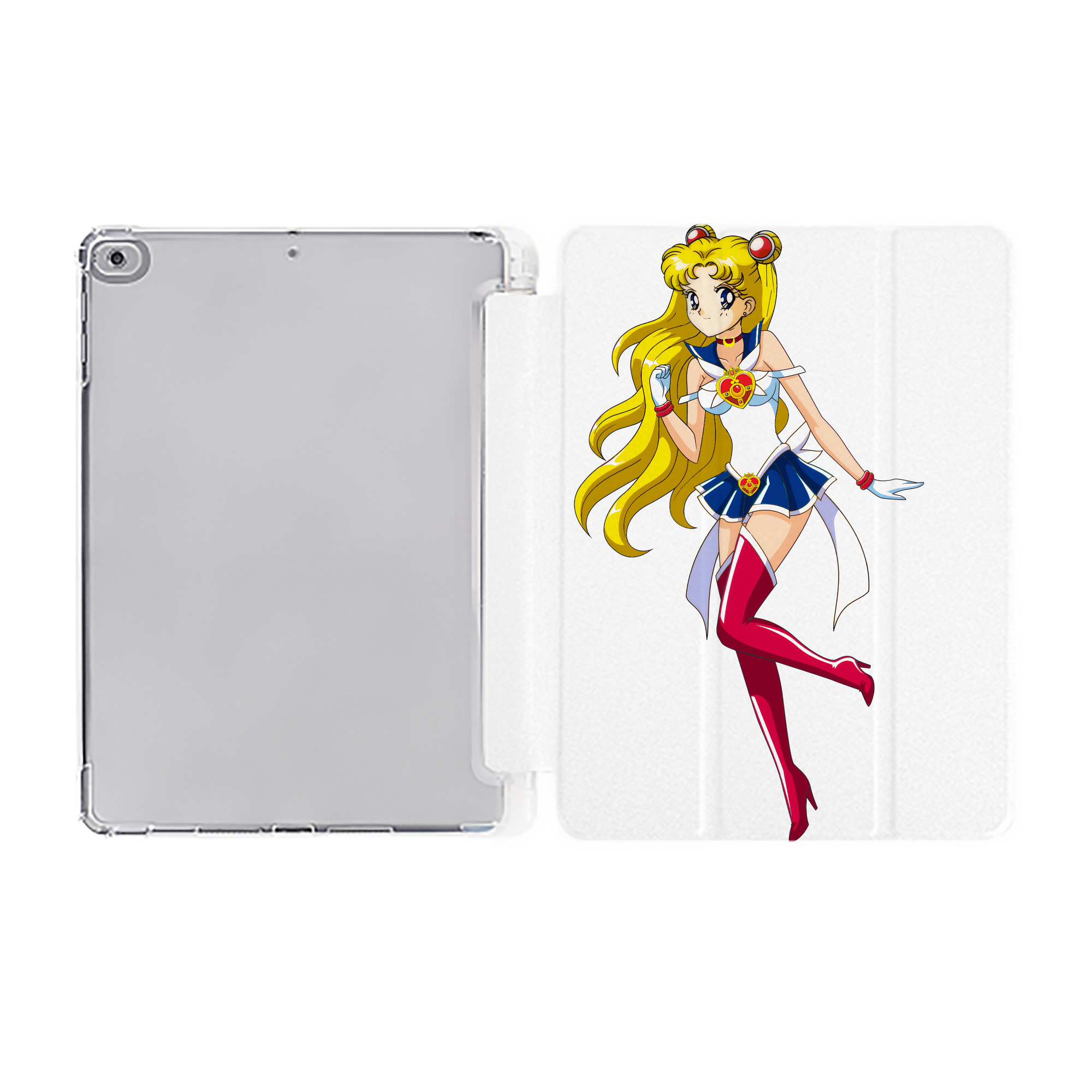 （画像用） 美少女戦士セーラームーン 月野 うさぎ つきの うさぎ Sailor Moon Tsukino Usagi IPad ケース ペン収納付き 三つ折りスタンド PUレザー×シリコン 対応機種9.5/10.5/10.9インチ